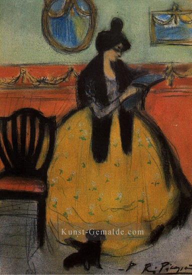 Reading La Vortrag 1901 kubist Pablo Picasso Ölgemälde